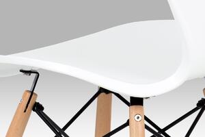 Jedálenská stolička plast biely/masív buk