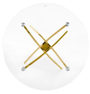 Okrúhly sklenený jedálenský stôl Raymond - priehľadná / zlatá