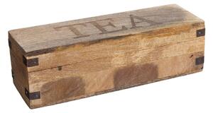 Drevený organizér na čaj Mango Wood, 32x10x9,5 cm