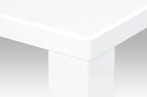 Jedálenský stôl 80x80x76cm, vysoký lesk biely