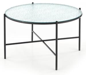 Okrúhly sklenený konferenčný stolík Rosalia - priehľadná / čierna