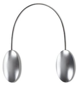 SADA 2KS DEKORAČNÁ SPONA NA ZÁVES SILVER S MAGNETOM 3 X 15 CM STRIEBORNÁ