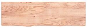 Nástenná polica bledohnedá 200x60x(2-6) cm ošetrený masívny dub