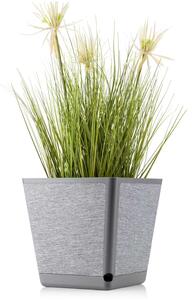 PLASTOVÝ KVETINÁČ PILEA TX 24X24 CM SIVÁ