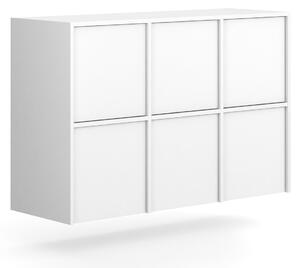 Nadstavba pre skrine FRAME, 6x dvere, 1299 x 450 x 854 mm, PUSH-lock, biela