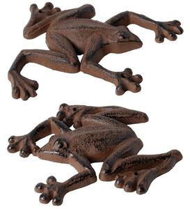 Záhradná liatinová figúrka Froggo, sada 2ks, 1,5x14,5 cm, hnedá