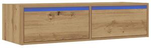 TV skrinka s LED svetlami dub artisan 100X35,5x25 cm