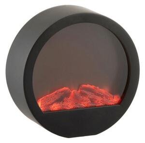LED dekorácia okrúhly krb COZY WARM 35x34,5 cm, čierny