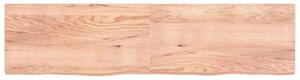 Nástenná polica bledohnedá 200x50x(2-6) cm ošetrený masívny dub
