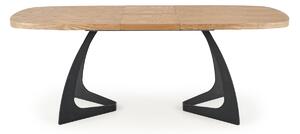 Rozkladací jedálenský stôl Veldon - dub prírodný / čierna