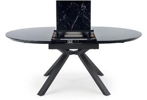 Okrúhly rozkladací jedálenský stôl Vertigo - čierny mramor / čierna