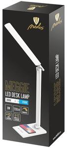 LED lampička MEGGIE biela stmievateľná s bezdrôtovým nabíjaním a USB 8W (DL3304/W)