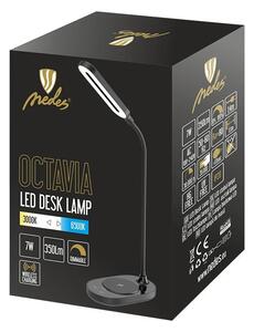 LED lampička OCTAVIA čierna 7W stmievateľná s bezdrôtovým nabíjaním (DL4301/B)
