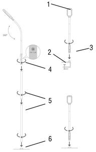 LED lampička XENIA 12W stmievateľná s časovačom(stôl/zem/clip) (DL4306/B)