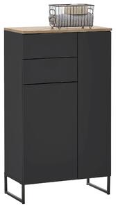 STREDNE VYSOKÁ SKRINKA, čierna, farba duba, 60/106/32 cm home24 - Kúpeľňové skrinky, Online Only
