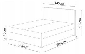 Kontinentálna posteľ 140x200 cm Waller (tmavozelená) (s roštom a matracom). Vlastná spoľahlivá doprava až k Vám domov. 1007720