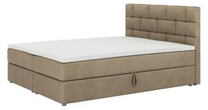 Manželská posteľ Boxspring 140x200 cm Waller (svetlohnedá) (s roštom a matracom). Vlastná spoľahlivá doprava až k Vám domov. 1007721