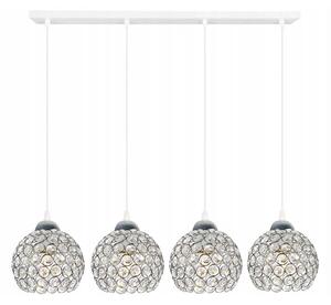 Závesné svietidlo Crystal, 4x strieborné krištáľové tienidlo, (chrómové uchytenie), w