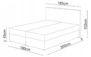 Kontinentálna posteľ 180x200 cm Waller (tmavozelená) (s roštom a matracom). Vlastná spoľahlivá doprava až k Vám domov. 1007733