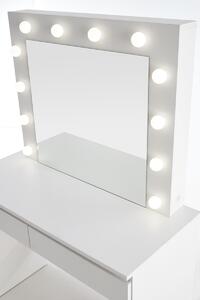 Toaletný stolík s osvetlením Hollywood - biela