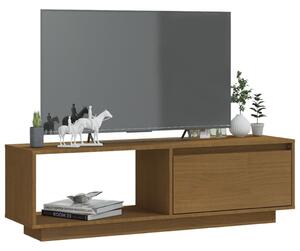 TV skrinka medovo-hnedá 110x30x33,5 cm borovicový masív