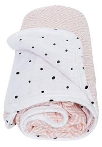 Motherhood MOTHERHOOD - Deka bavlnená mušelínová dvojvrstvová 95x110 cm ružová AG0050 + záruka 3 roky zadarmo