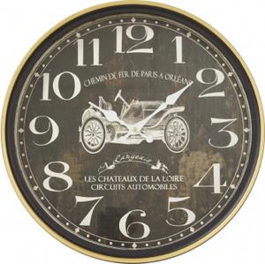 Kovové vintage nástenné hodiny "Circuits automobiles" 40,5x40x7 (109189 AP)