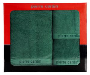 BAVLNENÝ UTERÁK PIERRE CARDIN EVI SADA 3KS 30X50 CM, 50X90 CM, 70X140 CM TMAVOZELENÁ