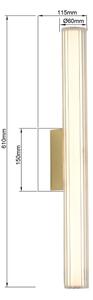 Kúpeľňové zrkadlové LED osvetlenie LINEA LED/12W/230V 3000/4000/6000K IP44 61 cm zlaté