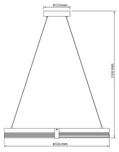 Závesný LED luster na lanku TRIANGLE LED/40W/230V 3000/4000/6000K pr. 60 cm čierna