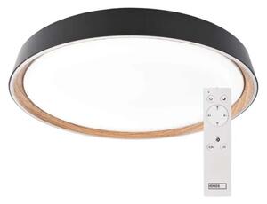 LED nástenné svietidlo ILVI, kruhové 30 W, stmievanie + CCT - Čierna + drevo (ZM5116)