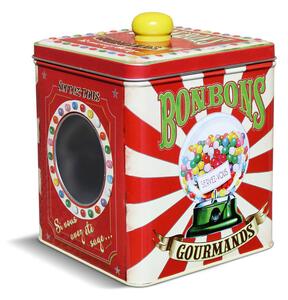 Dóza na cukrovinky "Bonbons gourmands" 13x13x16.5 cm, plech