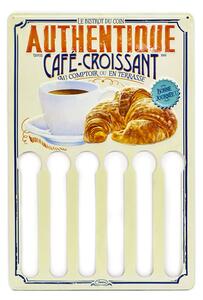 Závesný držiak na kávové kapsule "Café croissant" 30cm x H.45cm, plech (NT0340)