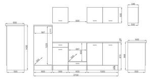KUCHYNSKÝ BLOK BEZ SPOTREBIČO 270 cm Respekta - Online Only kuchyne, Online Only