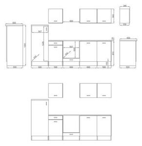 KUCHYNSKÝ BLOK BEZ SPOTREBIČO 280 cm Respekta - Online Only kuchyne, Online Only