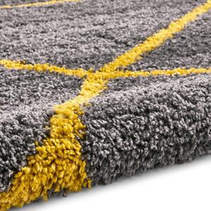 Sivo-žltý koberec Think Rugs Royal Nomadic Grey & Yellow, 120 × 170 cm