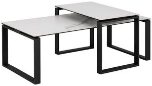 SADA KONFERENČNÝCH STOLÍKOV, čierna, biela, kov, sklo, 115/55/45 cm MID.YOU - Stolíky do obývačky, Online Only