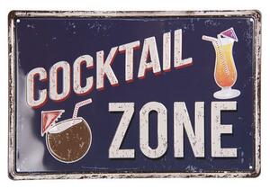 Vintage dekoračná tabuľka "COCKTAIL ZONE", 20 x 30 cm (6Y3406 CF)