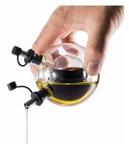 Nádoba na olej a ocot z ručne fúkaného skla s podnosom XD Design Orbit