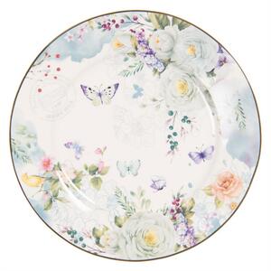 Dezertný tanier "kvetinový modrý dekor", porcelán, ∅19x2 cm (BUTDP CF)