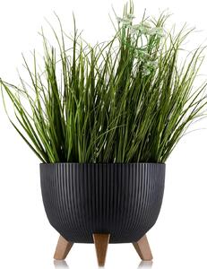PLASTOVÝ KVETINÁČ ROSA LINEA ECO 18X29 CM ČIERNA