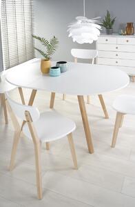 Okrúhly rozkladací jedálenský stôl Ruben - biela