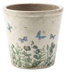 Dekoratívny obal na kvetináč Butterflies Home XL - Ø 21*20 cm - Clayre & Eef
