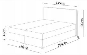 Manželská posteľ Boxspring 140x200 cm Mimosa (melírovaná sivá + biela) (s roštom a matracom). Vlastná spoľahlivá doprava až k Vám domov. 1007800