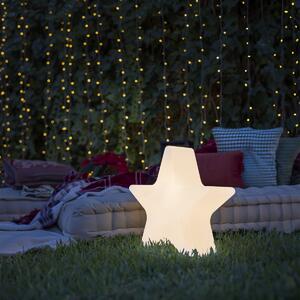 Vianočná stojaca lampa biela 45 cm vrátane nabíjateľného solárneho RGBW LED - Nova