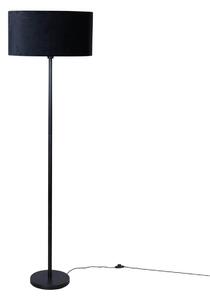 Stojacia lampa čierna s oválnym zamatovým tienidlom 50 cm - Simplo