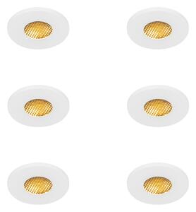 Sada 6 moderných kúpeľňových zapustených bodových svetiel biela IP54 - Shed Honey