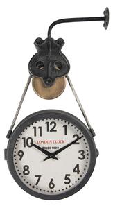 Nástenné kovové hodiny priestorové obojstranné "LONDON CLOCK", 34x9x52cm (6KL0673 Wall clock 34*9*52 cm / 1*AA)