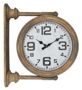 Industriálne kovové nástenné hodiny, 43x12x37cm (6KL0525 Wall clock 43*12*37 cm / 2*AA)