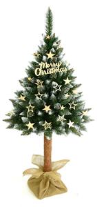 Vianočný stromček na pni Christee 5 160 cm - zelená / biela